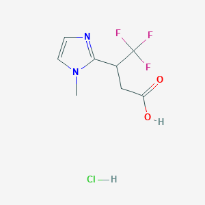 molecular formula C8H10ClF3N2O2 B1460000 4,4,4-trifluoro-3-(1-methyl-1H-imidazol-2-yl)butanoic acid hydrochloride CAS No. 1803570-04-8