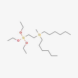 molecular formula C21H48O3Si2 B14600000 Dihexyl(methyl)[2-(triethoxysilyl)ethyl]silane CAS No. 61210-71-7