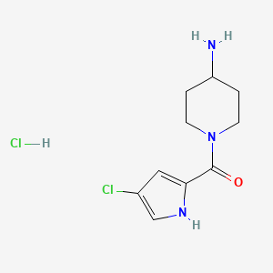 molecular formula C10H15Cl2N3O B1460001 1-(4-chloro-1H-pyrrole-2-carbonyl)piperidin-4-amine hydrochloride CAS No. 1606501-77-2