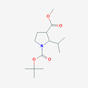 molecular formula C14H25NO4 B1460006 1-Tert-butyl 3-methyl 2-(propan-2-yl)pyrrolidine-1,3-dicarboxylate CAS No. 1803611-69-9