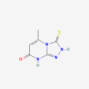 molecular formula C6H6N4OS B1460012 3-巯基-5-甲基-8H-[1,2,4]三唑并[4,3-a]嘧啶-7-酮 CAS No. 91184-07-5