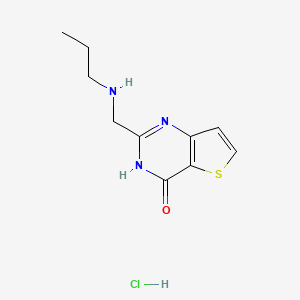 molecular formula C10H14ClN3OS B1460018 2-[(propylamino)methyl]-3H,4H-thieno[3,2-d]pyrimidin-4-one hydrochloride CAS No. 1134308-80-7