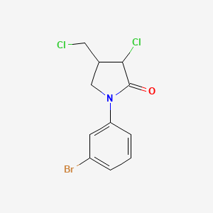 molecular formula C11H10BrCl2NO B14600188 1-(3-Bromophenyl)-3-chloro-4-(chloromethyl)pyrrolidin-2-one CAS No. 61213-52-3