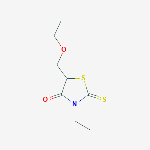 molecular formula C8H13NO2S2 B14600248 5-(Ethoxymethyl)-3-ethyl-2-sulfanylidene-1,3-thiazolidin-4-one CAS No. 61053-19-8