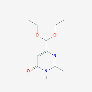 molecular formula C10H16N2O3 B1460027 6-(Diethoxymethyl)-2-methylpyrimidin-4-OL CAS No. 1820619-66-6