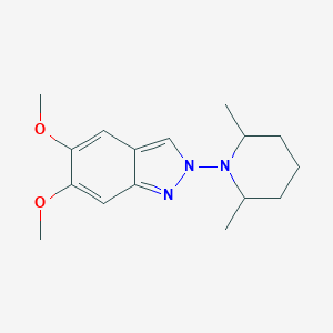 molecular formula C16H23N3O2 B14600272 2-(2,6-Dimethylpiperidin-1-yl)-5,6-dimethoxy-2H-indazole CAS No. 58522-56-8