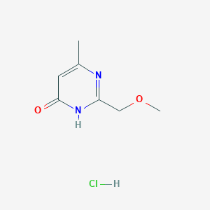 molecular formula C7H11ClN2O2 B1460028 2-(Methoxymethyl)-6-methylpyrimidin-4-ol hydrochloride CAS No. 1354952-67-2