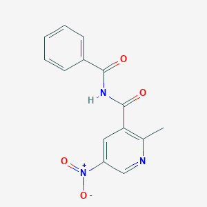 molecular formula C14H11N3O4 B14600286 N-Benzoyl-2-methyl-5-nitropyridine-3-carboxamide CAS No. 59290-40-3