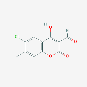 molecular formula C11H7ClO4 B1460031 6-Chloro-4-hydroxy-7-methyl-2-oxo-2H-chromene-3-carbaldehyde CAS No. 925005-58-9