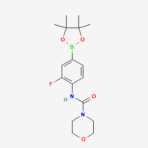 molecular formula C17H24BFN2O4 B1460037 N-(2-fluoro-4-(4,4,5,5-tetramethyl-1,3,2-dioxaborolan-2-yl)phenyl)morpholine-4-carboxamide CAS No. 2246577-10-4
