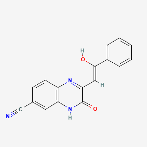 molecular formula C17H11N3O2 B1460038 3-Oxo-2-(2-oxo-2-phenyl-ethylidene)-1,2,3,4-tetrahydro-quinoxaline-6-carbonitrile CAS No. 125103-75-5
