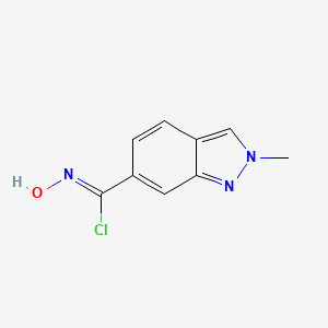 molecular formula C9H8ClN3O B1460043 N-Hydroxy-2-methyl-2H-indazole-6-carbimidoyl chloride CAS No. 1956426-75-7