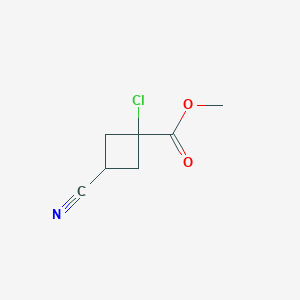 molecular formula C7H8ClNO2 B14600438 Methyl 1-chloro-3-cyanocyclobutane-1-carboxylate CAS No. 61168-47-6