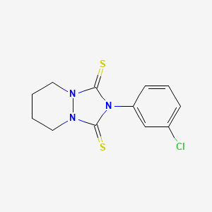 molecular formula C12H12ClN3S2 B14600451 1h-(1,2,4)Triazolo(1,2-a)pyridazine-1,3(2h)-dithione, 2-(3-chlorophenyl)tetrahydro- CAS No. 58745-03-2