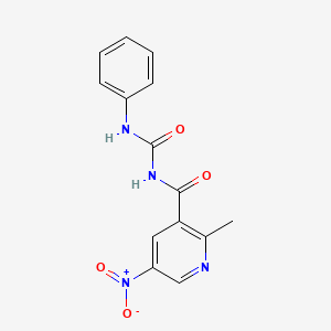 molecular formula C14H12N4O4 B14600470 2-Methyl-5-nitro-N-(phenylcarbamoyl)pyridine-3-carboxamide CAS No. 60524-48-3