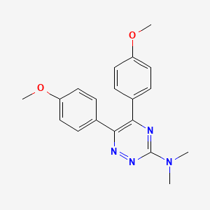 molecular formula C19H20N4O2 B14600493 5,6-Bis(4-methoxyphenyl)-N,N-dimethyl-1,2,4-triazin-3-amine CAS No. 59663-45-5