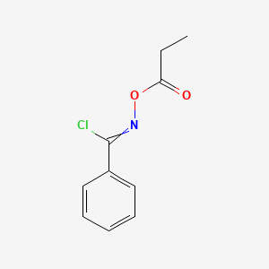 molecular formula C10H10ClNO2 B14600498 N-(Propanoyloxy)benzenecarboximidoyl chloride CAS No. 61101-48-2