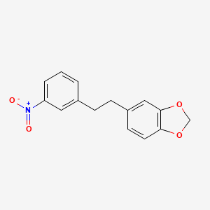 molecular formula C15H13NO4 B14600519 5-[2-(3-Nitrophenyl)ethyl]-2H-1,3-benzodioxole CAS No. 59925-91-6