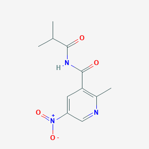 molecular formula C11H13N3O4 B14600563 2-Methyl-N-(2-methylpropanoyl)-5-nitropyridine-3-carboxamide CAS No. 59290-56-1