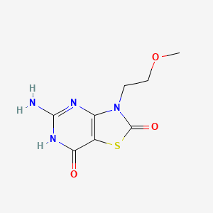 molecular formula C8H10N4O3S B1460057 5-amino-3-(2-methoxyethyl)-6H-[1,3]thiazolo[4,5-d]pyrimidine-2,7-dione CAS No. 1147937-31-2