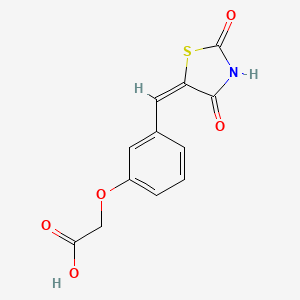 molecular formula C12H9NO5S B1460060 [3-(2,4-Dioxothiazolidin-5-ylidenemethyl)phenoxy]acetic acid CAS No. 503827-52-9