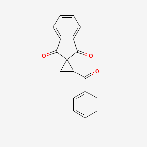 molecular formula C19H14O3 B14600625 2-(4-Methylbenzoyl)spiro[cyclopropane-1,2'-indene]-1',3'-dione CAS No. 61124-63-8