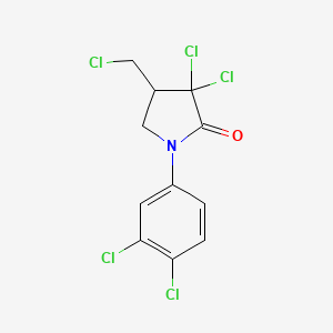 molecular formula C11H8Cl5NO B14600656 3,3-Dichloro-4-(chloromethyl)-1-(3,4-dichlorophenyl)pyrrolidin-2-one CAS No. 61213-27-2