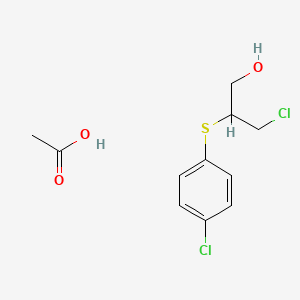 molecular formula C11H14Cl2O3S B14600738 Acetic acid;3-chloro-2-(4-chlorophenyl)sulfanylpropan-1-ol CAS No. 61062-72-4