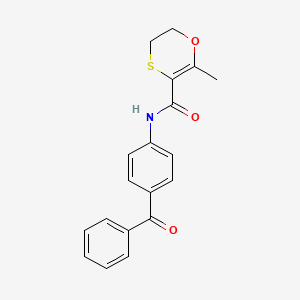 molecular formula C19H17NO3S B14600749 N-(4-Benzoylphenyl)-2-methyl-5,6-dihydro-1,4-oxathiine-3-carboxamide CAS No. 60462-43-3