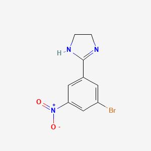 molecular formula C9H8BrN3O2 B14600911 2-(3-Bromo-5-nitrophenyl)-4,5-dihydro-1H-imidazole CAS No. 61033-73-6