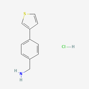 molecular formula C11H12ClNS B1460092 Clorhidrato de (4-(Tiofen-3-il)fenil)metanamina CAS No. 880158-14-5