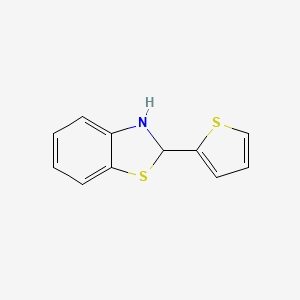 molecular formula C11H9NS2 B14600955 2-(Thiophen-2-yl)-2,3-dihydro-1,3-benzothiazole CAS No. 58567-93-4