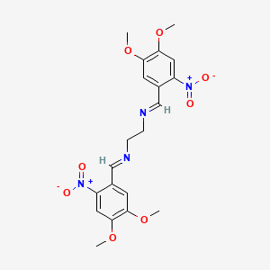 molecular formula C20H22N4O8 B14601014 (E,E)-N,N'-(Ethane-1,2-diyl)bis[1-(4,5-dimethoxy-2-nitrophenyl)methanimine] CAS No. 58522-70-6