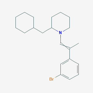 molecular formula C21H30BrN B14601049 1-[2-(3-Bromophenyl)prop-1-en-1-yl]-2-(cyclohexylmethyl)piperidine CAS No. 60601-71-0