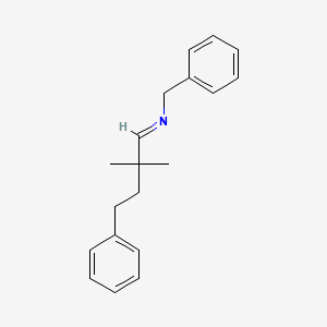 molecular formula C19H23N B14601058 Benzenemethanamine, N-(2,2-dimethyl-4-phenylbutylidene)- CAS No. 60014-11-1