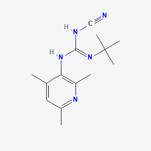 molecular formula C14H21N5 B14601110 Guanidine, 1-tert-butyl-2-cyano-3-(2,4,6-trimethyl-3-pyridyl)- CAS No. 60560-42-1