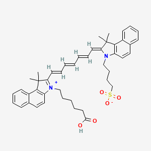 molecular formula C45H50N2O5S B1460118 4-(2-(7-(3-(5-Carboxypentyl)-1,1-dimethyl-1,3-dihydro-2H-benzo[e]indol-2-ylidene)hepta-1,3,5-trien-1-yl)-1,1-dimethyl-1H-benzo[e]indol-3-ium-3-yl)butane-1-sulfonate CAS No. 181934-09-8