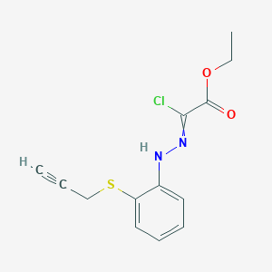 molecular formula C13H13ClN2O2S B14601198 Ethyl chloro(2-{2-[(prop-2-yn-1-yl)sulfanyl]phenyl}hydrazinylidene)acetate CAS No. 60467-29-0