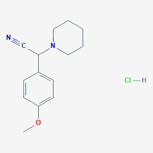molecular formula C14H19ClN2O B1460129 2-(4-Methoxyphenyl)-2-(1-piperidyl)acetonitrile hydrochloride CAS No. 1440535-53-4