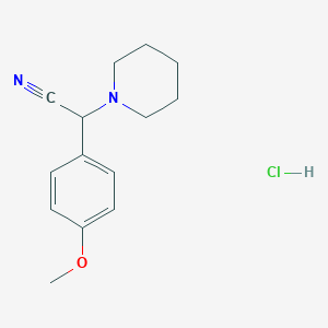 molecular formula C14H19ClN2O B1460129 2-(4-甲氧基苯基)-2-(1-哌啶基)乙腈盐酸盐 CAS No. 1440535-53-4