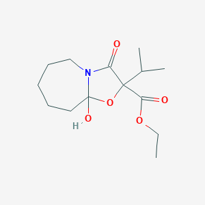 Ethyl 9a-hydroxy-3-oxo-2-(propan-2-yl)octahydro[1,3]oxazolo[3,2-a]azepine-2-carboxylate