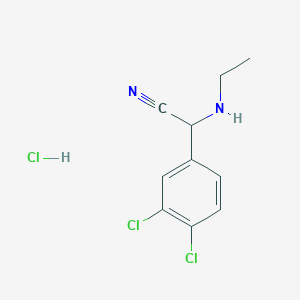 molecular formula C10H11Cl3N2 B1460130 2-(3,4-二氯苯基)-2-(乙基氨基)乙腈盐酸盐 CAS No. 1440535-28-3