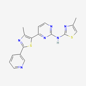 molecular formula C17H14N6S2 B1460131 N-(4-methyl-1,3-thiazol-2-yl)-4-[4-methyl-2-(pyridin-3-yl)-1,3-thiazol-5-yl]pyrimidin-2-amine CAS No. 1823183-66-9