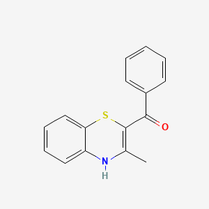 molecular formula C16H13NOS B14601349 Methanone, (3-methyl-4H-1,4-benzothiazin-2-yl)phenyl- CAS No. 60290-49-5