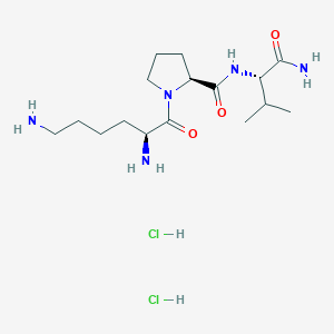 molecular formula C16H33Cl2N5O3 B1460136 (2S)-N-[(2S)-1-氨基-3-甲基-1-氧代丁烷-2-基]-1-[(2S)-2,6-二氨基己酰基]吡咯烷-2-甲酰胺；二盐酸盐 CAS No. 347870-98-8