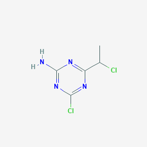 molecular formula C5H6Cl2N4 B1460139 1,3,5-三嗪-2-胺，4-氯-6-(1-氯乙基)- CAS No. 1139245-20-7