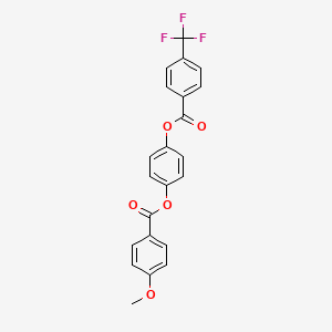 molecular formula C22H15F3O5 B14601418 4-{[4-(Trifluoromethyl)benzoyl]oxy}phenyl 4-methoxybenzoate CAS No. 59857-00-0