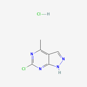 molecular formula C6H6Cl2N4 B1460151 6-chloro-4-methyl-1H-pyrazolo[3,4-d]pyrimidine hydrochloride CAS No. 1803588-97-7
