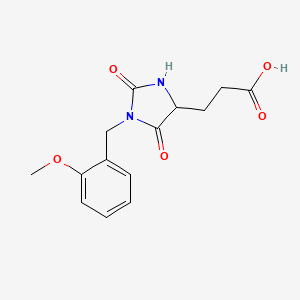 molecular formula C14H16N2O5 B1460152 3-[1-(2-Methoxybenzyl)-2,5-dioxoimidazolidin-4-yl]propanoic acid CAS No. 1955492-68-8