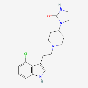 molecular formula C18H23ClN4O B14601527 1-{1-[2-(4-Chloro-1H-indol-3-yl)ethyl]piperidin-4-yl}imidazolidin-2-one CAS No. 61220-32-4